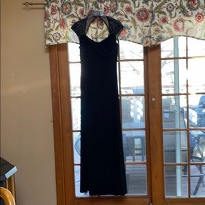 RL floor length black jersey evening gown